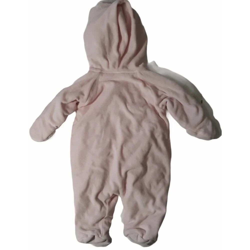 Disney Classic‎ Pooh Baby Girl Hooded Pink Fleece Footed Onesie Embroidery 6M